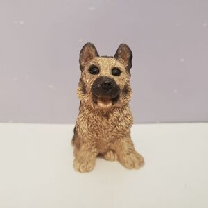 Stone Critter German Sheppard Baby Pup Dog Figurine USA Home Country Decor 3"